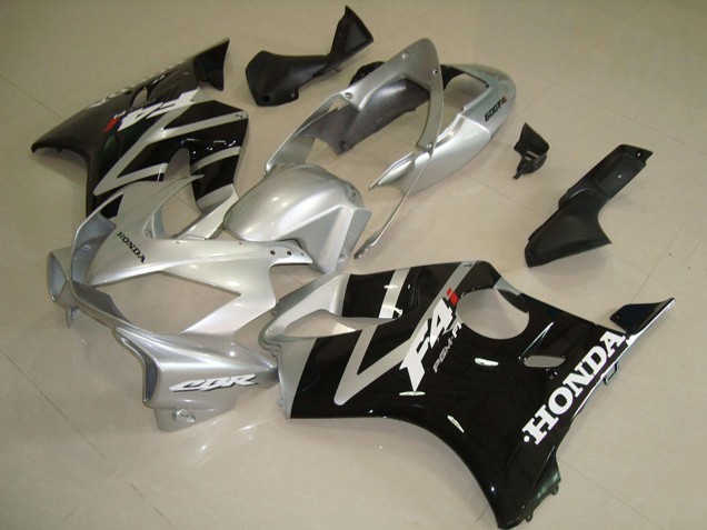 2004-2007 Honda CBR600 F4i Motorcycle Fairing - Silver Glossy Black Australia