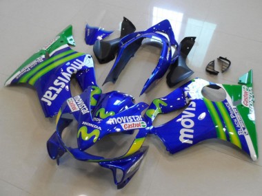 Affordable 2004-2007 Honda CBR600 F4i Motorcycle Fairings - Blue Green MoviStar Castrol Australia