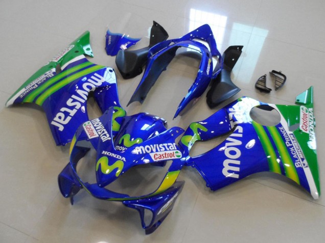 2004-2007 Honda CBR600 F4i Motorcycle Fairings - Blue Green MoviStar Castrol Australia