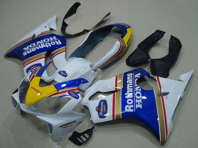 2004-2007 Honda CBR600 F4i Motorcycle Fairings - White Blue Yellow Rothmans Australia