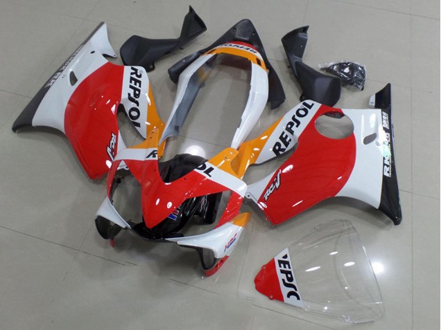 2004-2007 Honda CBR600 F4i Motorcycle Fairings - White Red Yellow Glossy Black Repsol Australia