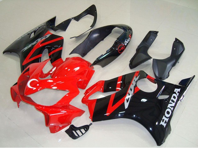 2004-2007 Honda CBR600 F4i Motorcycle Fairing Kits - Red Glossy Black Australia