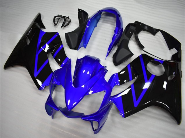 2004-2007 Honda CBR600 F4i Motorcycle Fairing Kits - Blue Glossy Black Australia
