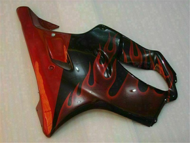 2004-2007 Honda CBR600 F4i Motorcycle Fairings - Glossy Black Red Flame Australia