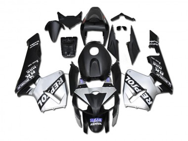 Affordable 2005-2006 Honda CBR600RR Motorcycle Fairings - Black Silver Repsol Australia