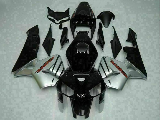 2005-2006 Honda CBR600RR Motorcycle Fairings - Glossy Black Silver Australia