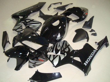 Affordable 2005-2006 Honda CBR600RR Motorcycle Fairings - Glossy Black Silver with Flame Australia
