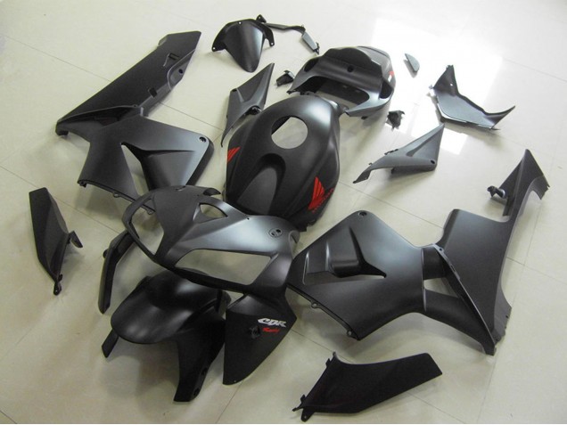 2005-2006 Honda CBR600RR Motorcycle Fairings - Matte Black Red Decal Australia
