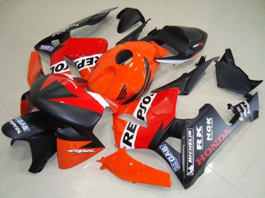 Affordable 2005-2006 Honda CBR600RR Motorcycle Fairings - Orange Red White Matte Black Repsol Racing Australia