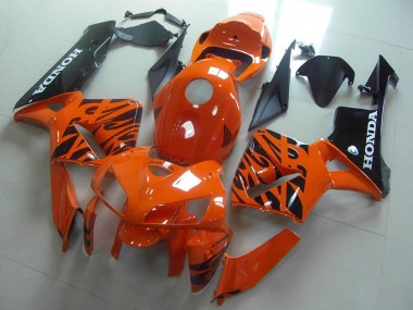 Affordable 2005-2006 Honda CBR600RR Motorcycle Fairings - Orange Black Flame Australia