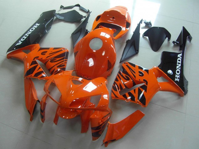 2005-2006 Honda CBR600RR Motorcycle Fairings - Orange Black Flame Australia