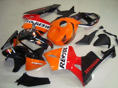 Affordable 2005-2006 Honda CBR600RR Motorcycle Fairing Kits - Orange White Red Glossy Black Repsol Australia