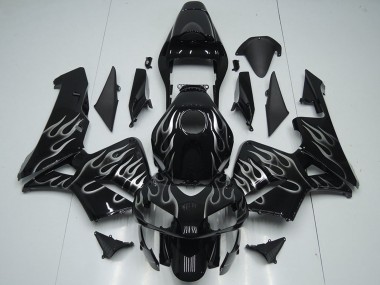 Affordable 2005-2006 Honda CBR600RR Motorcycle Fairings - Glossy Black Silver Flame Australia