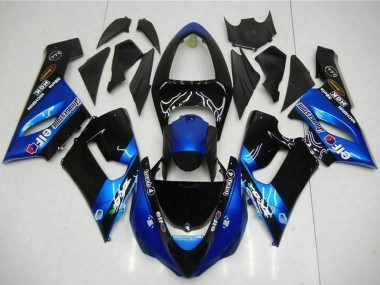 Affordable 2005-2006 Kawasaki ZX6R Motorcycle Fairings - Blue Glossy Black Elf Australia