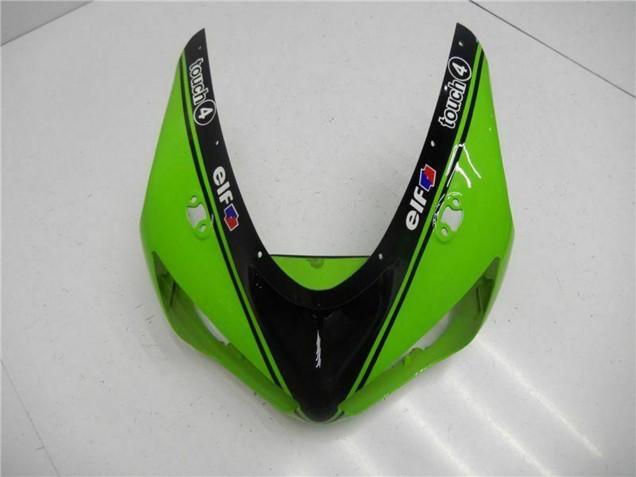 2005-2006 Kawasaki ZX6R Motorcycle Fairings - Green Glossy Black Elf Australia