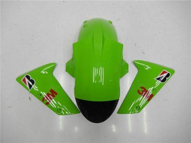 2005-2006 Kawasaki ZX6R Motorcycle Fairings - Green Glossy Black Elf Australia