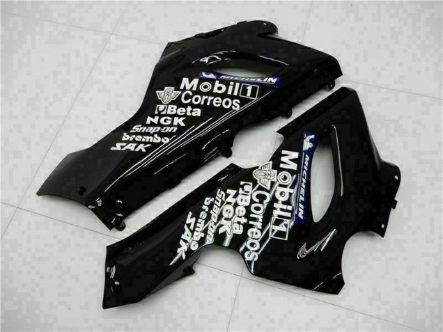 2005-2006 Kawasaki ZX6R Motorcycle Fairings - Glossy Black White West Australia
