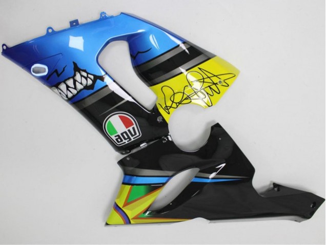 2005-2006 Kawasaki ZX6R Motorcycle Fairings - Blue Yellow Black Shark Australia