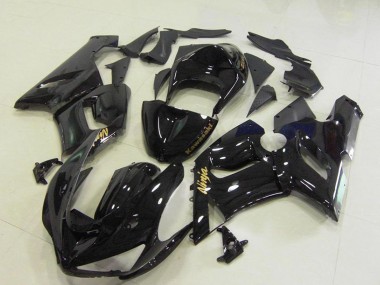 Affordable 2005-2006 Kawasaki ZX6R Motorcycle Fairings - Glossy Black Gold Decals Australia