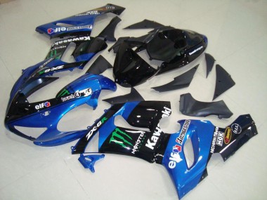 Affordable 2005-2006 Kawasaki ZX6R Motorcycle Fairings - Blue Glossy Black Green Monster Australia
