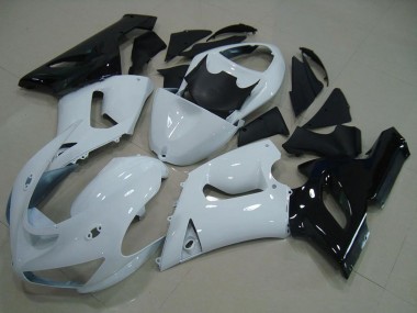 Affordable 2005-2006 Kawasaki ZX6R Motorcycle Fairing - White Black Australia