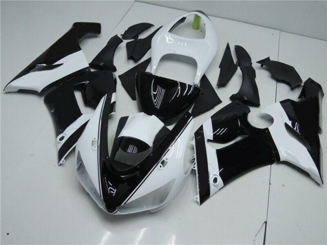 2005-2006 Kawasaki ZX6R Motorcycle Fairings - White Glossy Black Australia