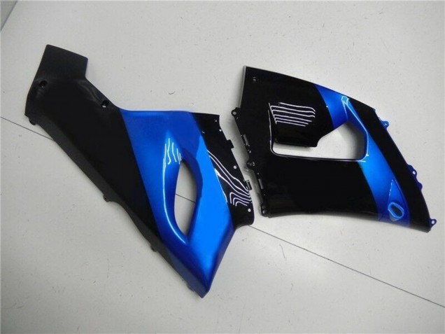 2005-2006 Kawasaki ZX6R Motorcycle Fairing Kits - Blue Glossy Black Australia