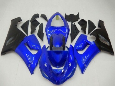 Affordable 2005-2006 Kawasaki ZX6R Motorcycle Fairings - Blue Matte Black Australia