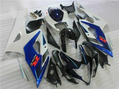 Affordable 2005-2006 Suzuki GSXR 1000 Motorcycle Fairing Kits - White Blue Glossy Black Australia
