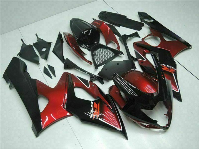 2005-2006 Suzuki GSXR 1000 Motorcycle Fairing - Red Glossy Black Australia