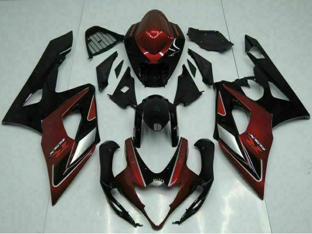 2005-2006 Suzuki GSXR 1000 Motorcycle Fairings - Red Silver Glossy Black Australia