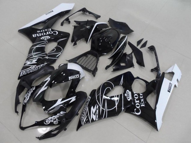 2005-2006 Suzuki GSXR 1000 Motorcycle Fairings - Glossy Black White Corona Australia