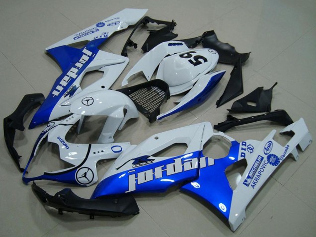 2005-2006 Suzuki GSXR 1000 Motorcycle Fairings - White Blue Jordan 59 Australia