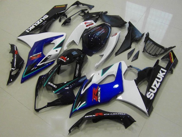 2005-2006 Suzuki GSXR 1000 Motorcycle Fairings - White Blue Glossy Black Australia