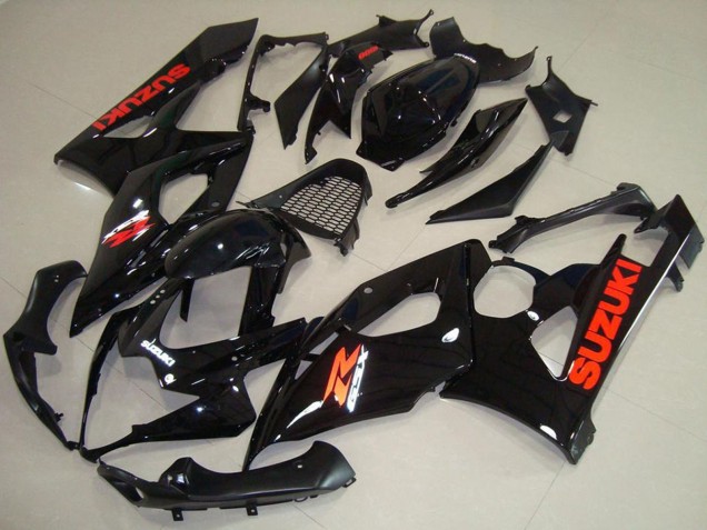 2005-2006 Suzuki GSXR 1000 Motorcycle Fairings - Glossy Black Red Decal Australia