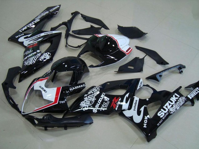 2005-2006 Suzuki GSXR 1000 Motorcycle Fairings - Glossy Black White Red Relentless Australia