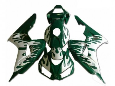 Affordable 2006-2007 Honda CBR1000RR Motorcycle Fairings - White Green Flame Australia