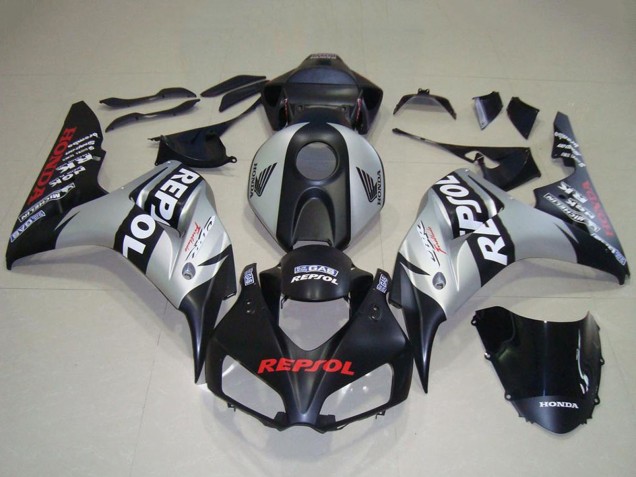 2006-2007 Honda CBR1000RR Motorcycle Fairing - Silver Matte Black Repsol Australia