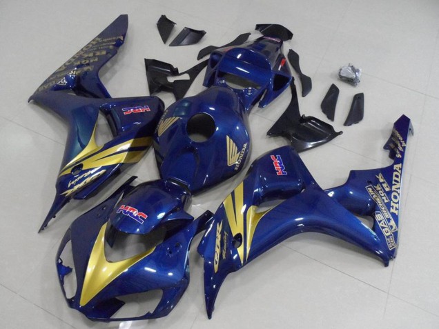 2006-2007 Honda CBR1000RR Motorcycle Fairings - Dark Blue Gold Stripe Australia