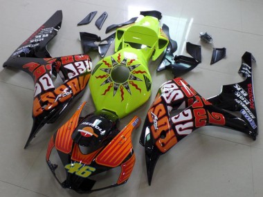 Affordable 2006-2007 Honda CBR1000RR Motorcycle Fairing - Green Orange Glossy Black Rossi 46 Australia