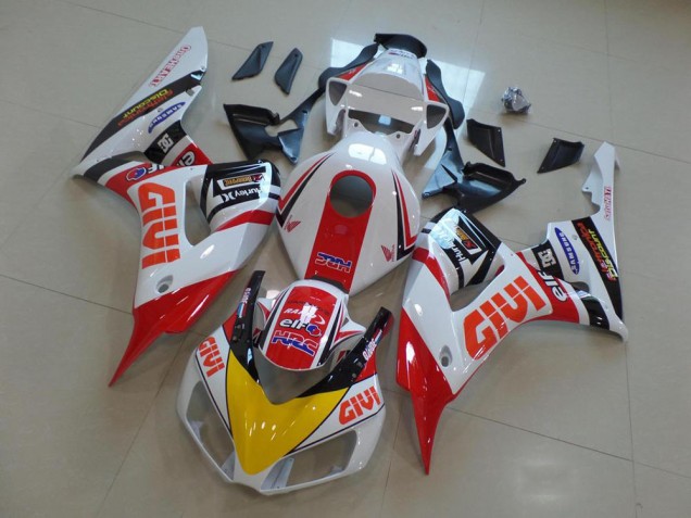 2006-2007 Honda CBR1000RR Motorcycle Fairings - White Red Yellow Glossy Black Givi HRC Australia