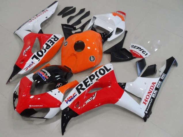 2006-2007 Honda CBR1000RR Motorcycle Fairing - Orange White Red Glossy Black Repsol HRC Australia