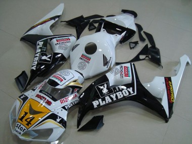 Affordable 2006-2007 Honda CBR1000RR Motorcycle Fairings - White Yellow Glossy Black Denso Playboy 14 Australia