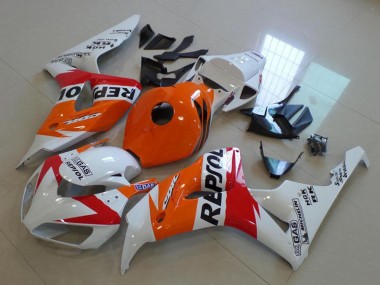 Affordable 2006-2007 Honda CBR1000RR Motorcycle Fairing - Orange White Red Glossy Black Repsol Australia
