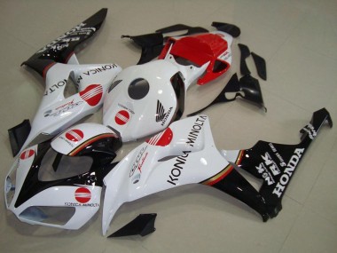Affordable 2006-2007 Honda CBR1000RR Motorcycle Fairing - White Red Glossy Black Konica Minolta Australia