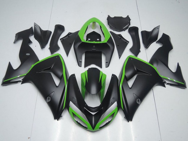 2006-2007 Kawasaki ZX10R Motorcycle Fairing - Green Matte Black Australia