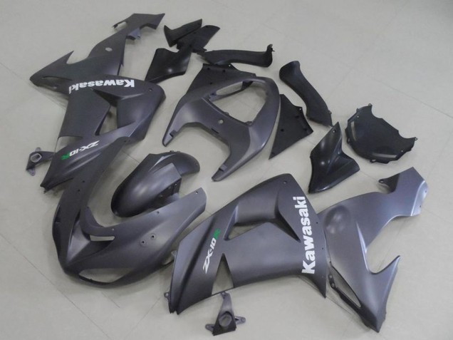 2006-2007 Kawasaki ZX10R Motorcycle Fairings - Matte Grey White Decal Australia