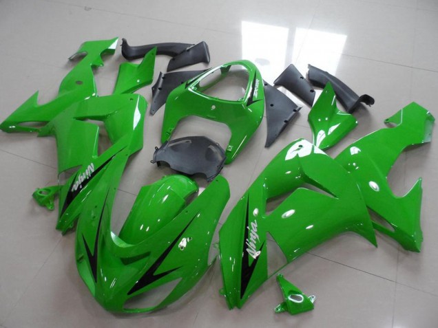 2006-2007 Kawasaki ZX10R Motorcycle Fairings - Green Black Stripe Australia