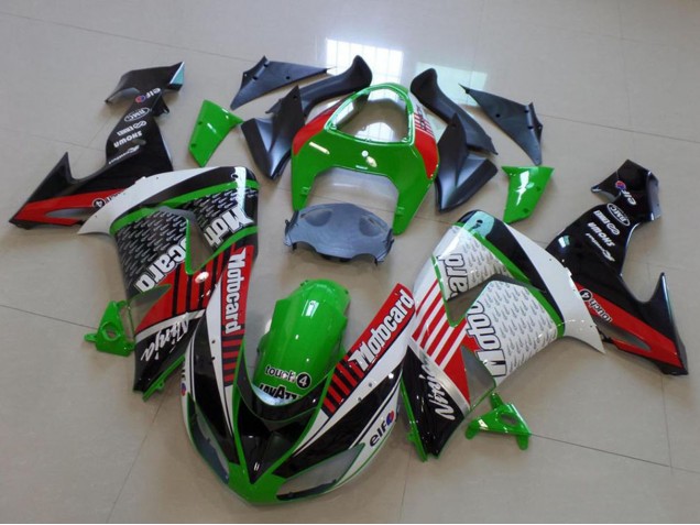 2006-2007 Kawasaki ZX10R Motorcycle Fairings - Green Red White Black Motorad Australia