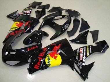 Affordable 2006-2007 Kawasaki ZX10R Motorcycle Fairings - Glossy Black Yellow Red Bull Australia